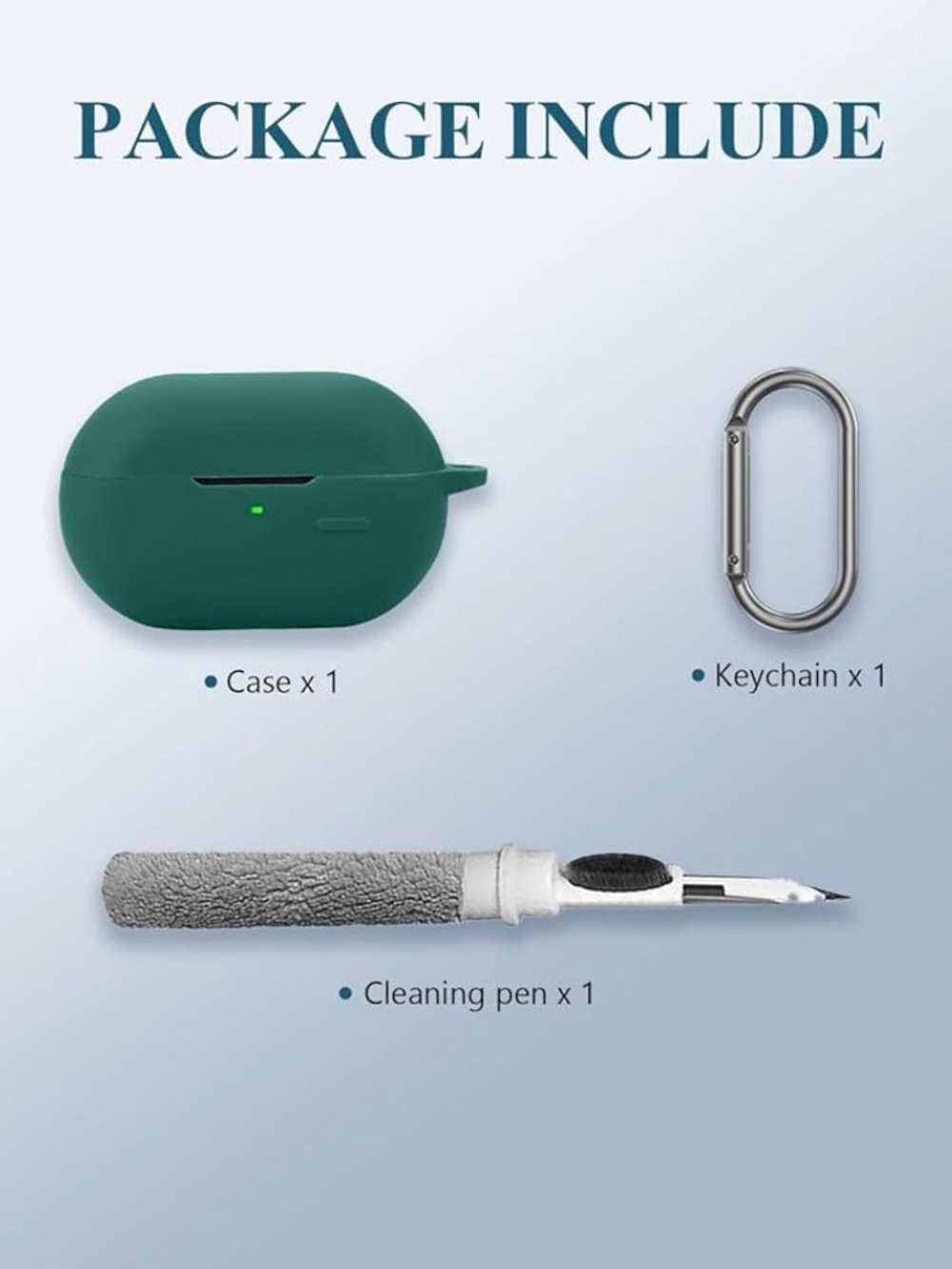 Green Protective Case for Wireless Earbuds - Picture 2 of 3